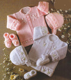 Baby Jacket with Bobbles  Hat &  boots- socks-Boys Girls Toddler DK ( 8PLY ) Premature  14" - 20"   Knitting pattern  Download PDF