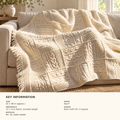 Aran patchwork blanket Throw Afghan- knitted in squares - joined Worsted weight Aran-10 Ply wool 52 x 68" Knitting pattern