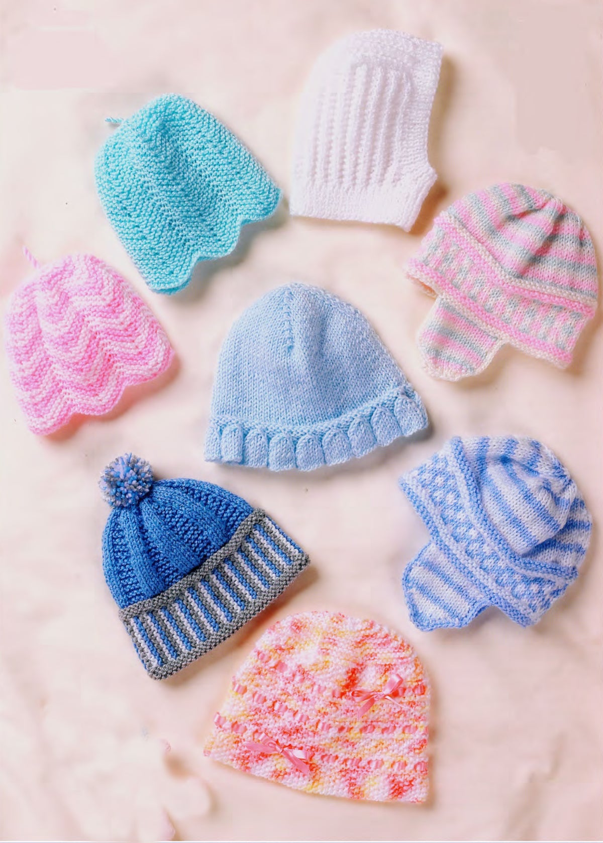 Baby Hats & Balaclava Knitting Pattern DK Pixie Bobble Earflap PD