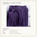 Bramble stitch & Cable throw Afghan Blanket in Aran 10 Ply Worsted wool, measures 51 x 69 " Knitting Pattern Download PDF