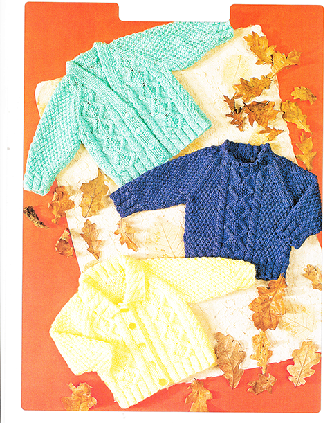Baby Cable Sweater & Cardigans DK Knitting Pattern 14–22" Chest PDF