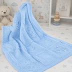 Baby butterfly and flowers blanket in DK- measures 70x84 cm 8 PLY lIght worsted. Knitting pattern download PDF