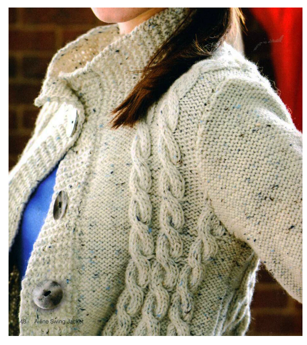 Womans Ladies Aran A Line Cable Swing Jacket 34" 56" ~ Aran 10 Ply Worsted Knitting Pattern PDF Instant download