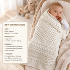 Baby  Cable Blanket  DK-8ply Merino ~  knitting Pattern Download pdf