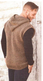 Crochet Hooded Sweater Vest Pattern – Adult & Child Sizes, Aran Worsted Weight