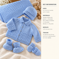 Baby Jacket Jacket Collar Mitts Hat & Boots Plus shawl  16" - 22" DK 8 Ply Light Worsted Knitting Pattern PDF download