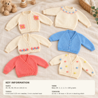 Baby Crew V Neck Cardigans & Sweater, Raglan Sleeve, Ribbed, Easy Knit, DK yarn, 16 - 22 chest, Vintage knitting pattern (PDF Download)