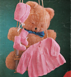 New Baby girl-vintage Lace matinee Jacket bonnet & Bootees 3ply) yarn fits  18" - knitting pattern