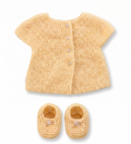 Baby sleeveless cardigan and Slippers in 4 ply fits 1-6 months, knitting pattern pdf