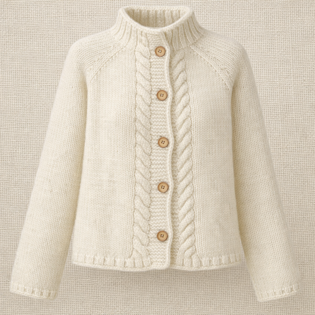 Womens Cable Cardigan Knitting Pattern PDF Top Down Raglan S–XXXL