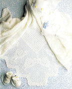 crochet shawl pattern, suitable for a baby or christening shawl. 3 ply Crochet Pattern