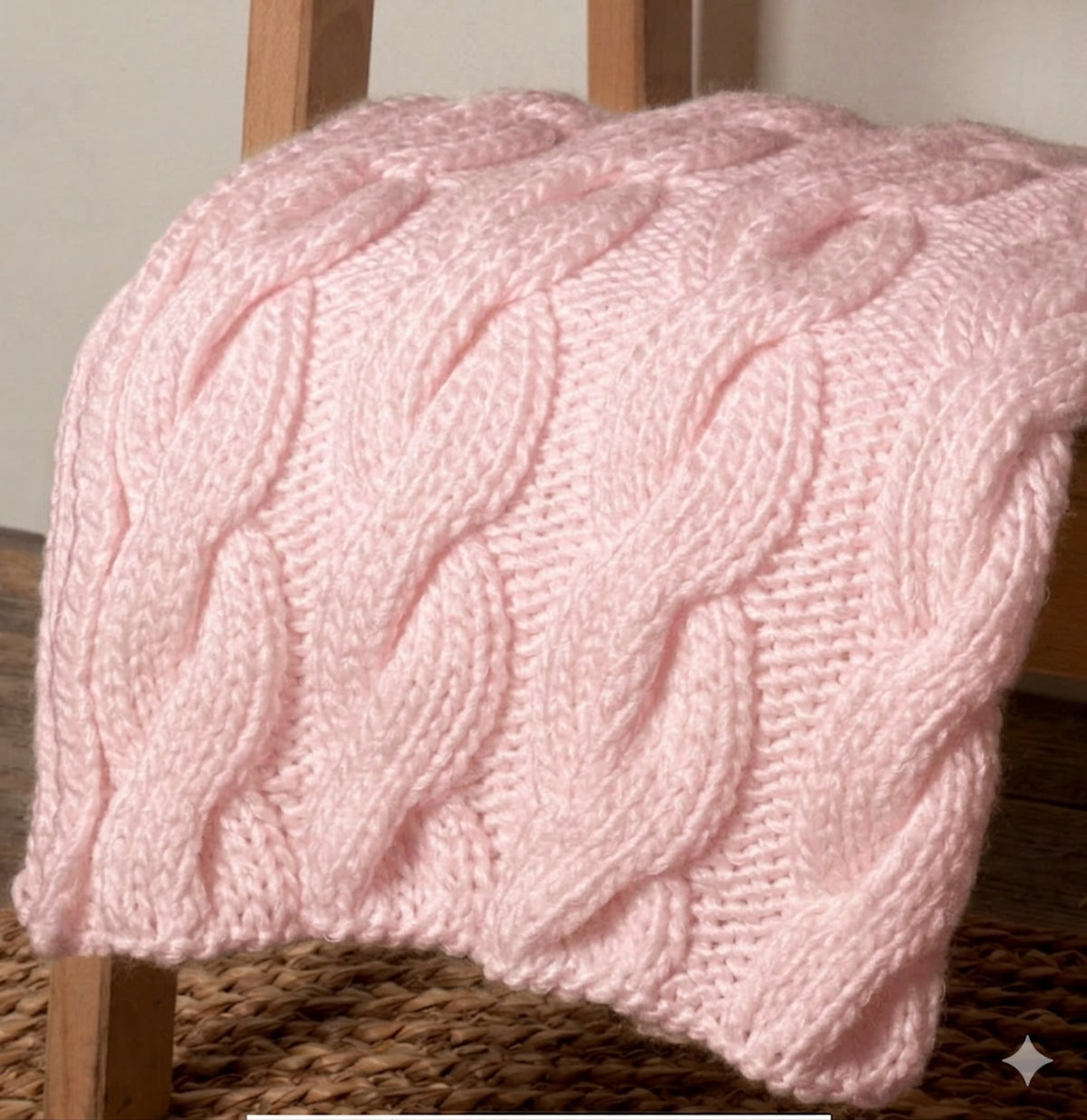 Chunky Cable Blanket- Quick Knit easy Cable-Afghan-Instant download Knitting Pattern