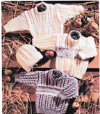 Aran Baby Child Sweater Cardigan Hat Knitting Pattern 16–30in