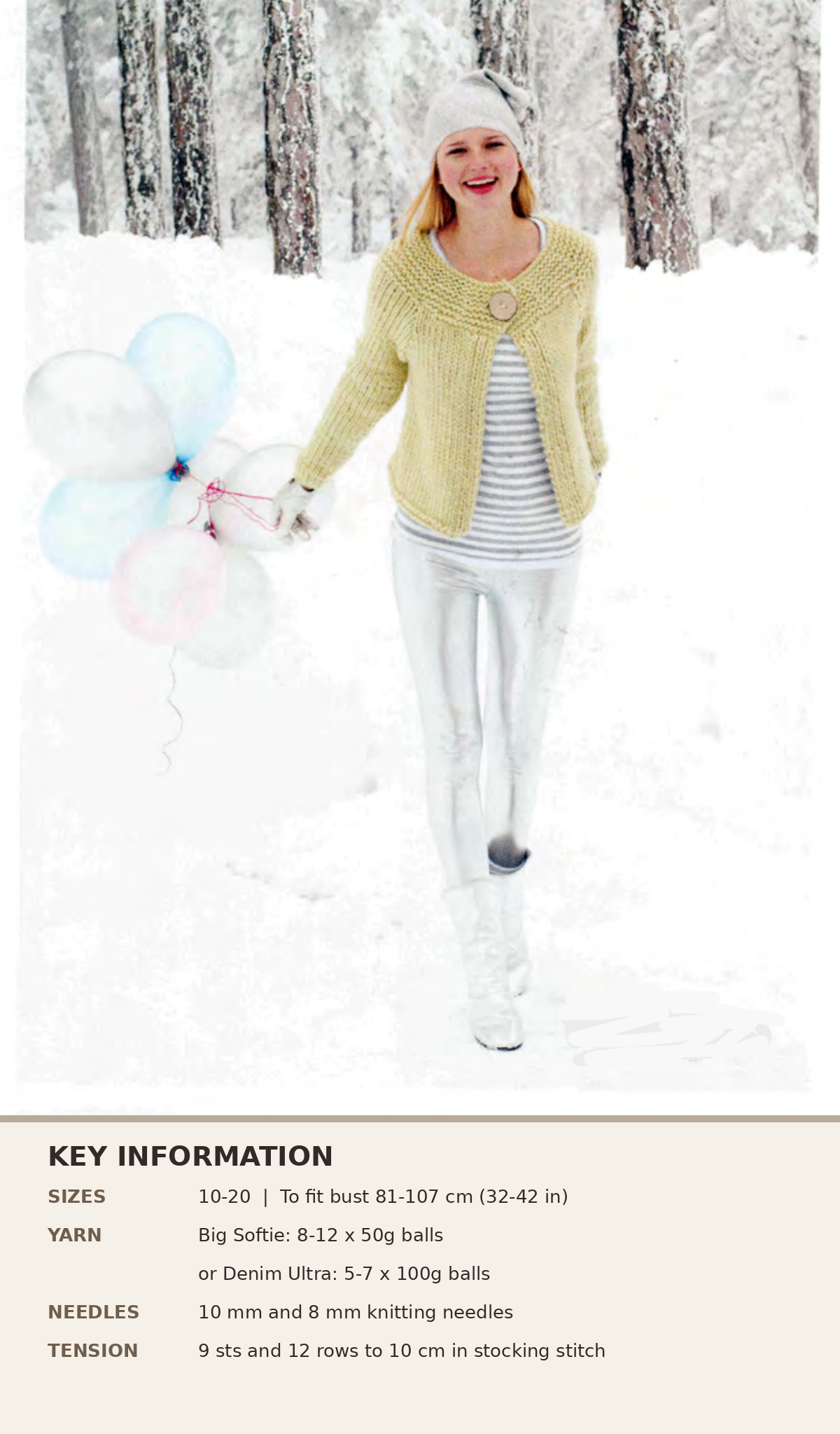 Womens Super Chunky Cardigan Long Sleeved 1 button Jacket Yoked PDF Knitting Pattern Super Chunky- Super Bulky 32 - 42" Download