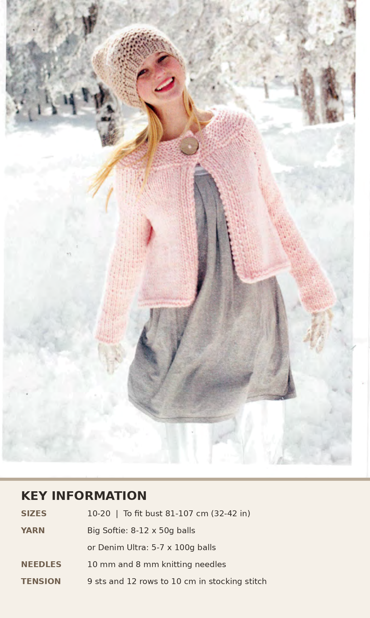 Womens Super Chunky Cardigan Long Sleeved 1 button Jacket Yoked PDF Knitting Pattern Super Chunky- Super Bulky 32 - 42" Download