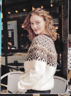 Fair Isle Norwegian Sweater Traditional Round Neck Top down jumper  Bust 32-50" ~ PDF Knitting Pattern Download- with Chart 10 ply worsted