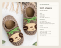 Baby Sloth Slippers- shoes to crochet in Aran 10 ply Worsted wool Childrens Adult sizes Crochet Pattern Download PDF