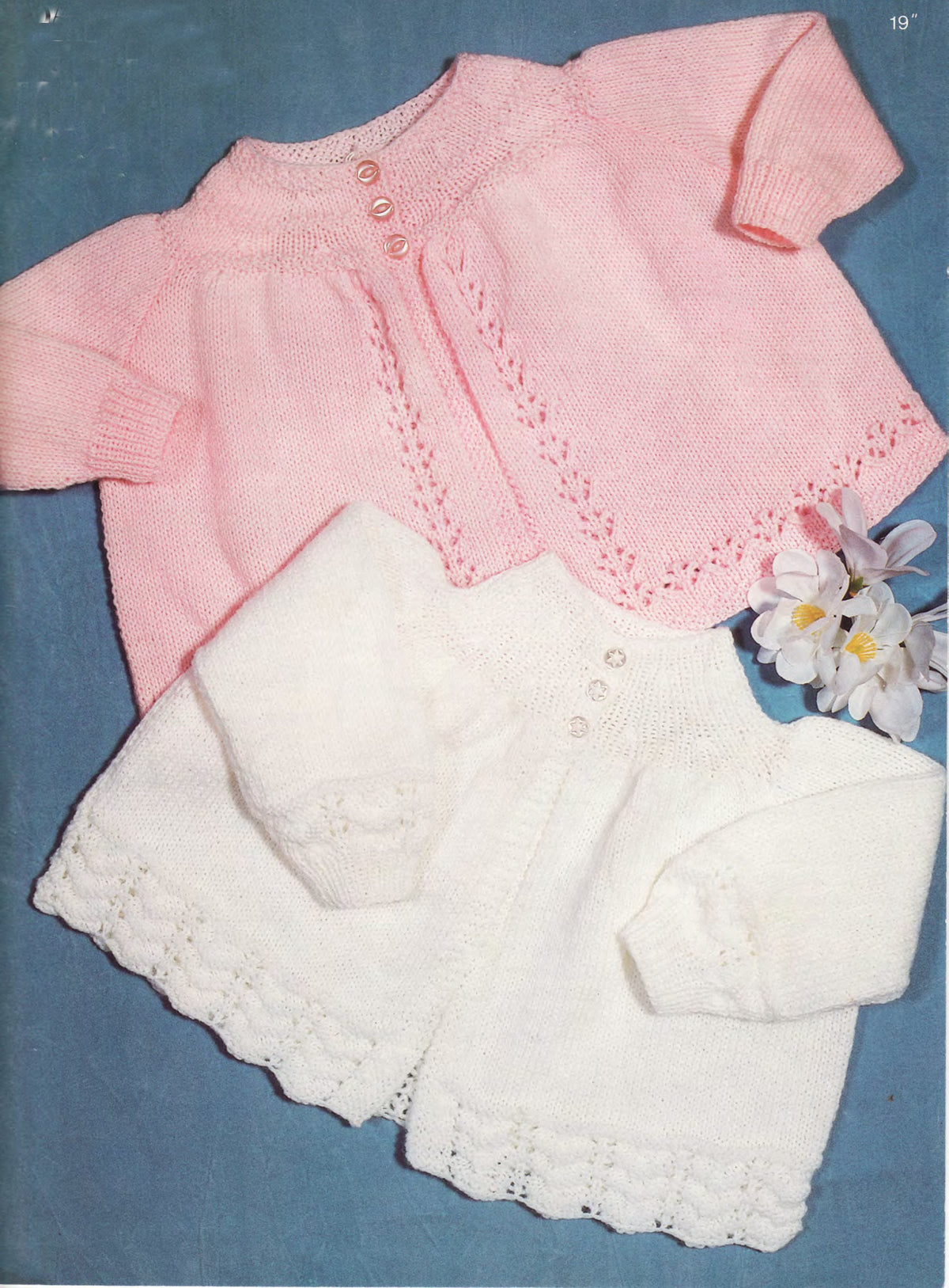 Baby Girl two baby matinee coat designs 19 inches (48 cm)Age guide: 3–6 months knitting pattern