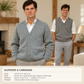Man's Easy Cardigan - Waistcoat Raglan sleeves- Knitted in DK 8Ply Light worsted wool chest 34-44ins- PDF Knitting Pattern Instant Download