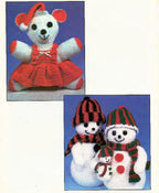 Crochet Christmas Snowman- Teddy Bear Seasonal-Novelty- Crochet Pattern-Chunky- Bulky Yarn-