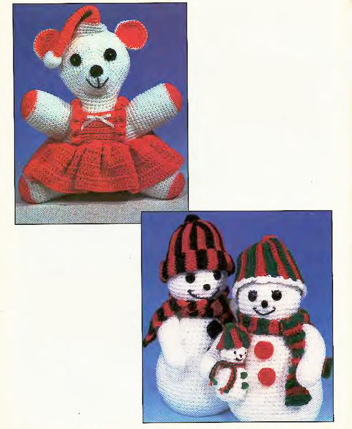Crochet Christmas Snowman- Teddy Bear Seasonal-Novelty- Crochet Pattern-Chunky- Bulky Yarn-