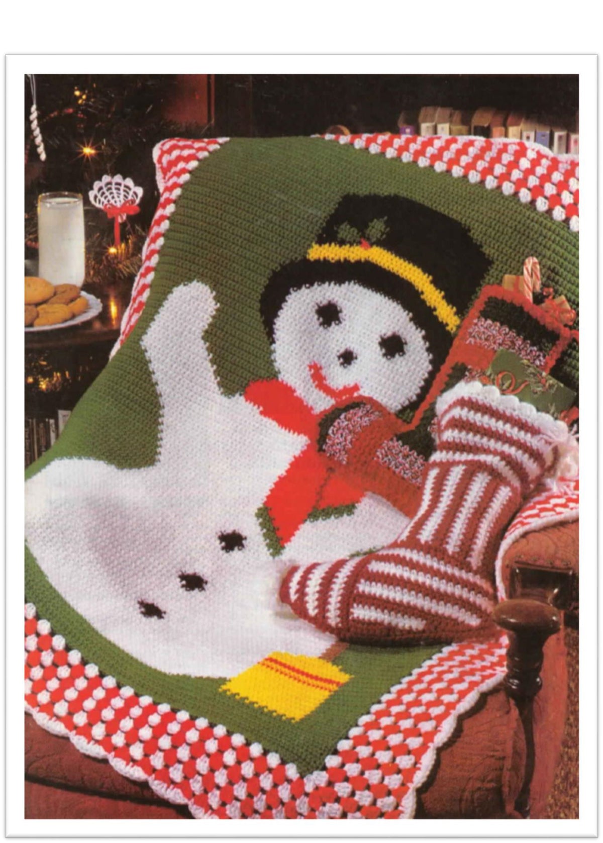 Crochet Christmas  Snowman Afghan Blanket- Seasonal-Novelty Crochet Pattern