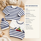 Easy Knit Baby Stripe Jumpers & pom pom Hat- embroidered motif -fits Premature 12"  up to  -24" ~  Knitting pattern