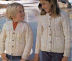 Classic Cable Aran Cardigans Knitting Pattern - Aran 10 ply worsted