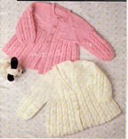 Baby Matinee Jackets 4 ply chest 18-20 inches, vintage Knitting pattern
