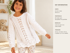 Girls Scoop Neck Lacy Panel Sweater Tunic Jumper 22-32" ~ 2 - 12 Years Cotton DK wool 8ply Light Worsted Knitting Pattern pdf Download
