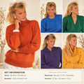Woman's Easy Knit Classic Sweaters Choice of 5 necklines  Knitting Pattern DK 8 Ply Light worsted 30-40" Download PDF- Vintage knitting