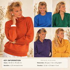Woman's Easy Knit Classic Sweaters Choice of 5 necklines  Knitting Pattern DK 8 Ply Light worsted 30-40" Download PDF- Vintage knitting