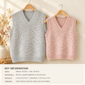 Mens Womens Fishermans Rib V Neck Slipover Vest Sleeveless Pullover 30" - 46" DK 8 Ply light worsted Knitting Pattern