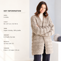 Woman's Cosy Long Textured Coat Jacket Drop Sleeve 32" 54" ~ Super Bulky Easy Knitting Pattern PDF Instant download