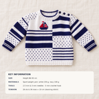 Child's Sailor Sweater Knitting Pattern: Embroidered Boat, Shoulder Fastening (PDF Download)