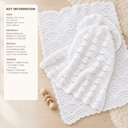 Scallops & Sea Shell Pattern Baby Blankets ~ DK Knitting Pattern
