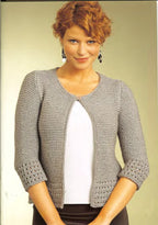Ladies 8 Ply Knitting Pattern Eyelet Trim Cardigan Jacket XS–XXL PDF