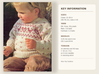 Baby round neck hearts sweater Button Back - DK 8 Ply Light worsted wool-  Fits Chest 22" - 20", Knitting pattern download PDF