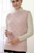Ladies Vest Knitting Pattern PDF, Textured Sleeveless Top, Bulky Yarn, S–3XL