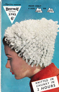 Woman's Vintage loop stitch hat In Dk/ Chunky wool Knitting pattern