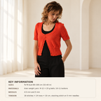 Ladies  Scoop neck Cropped Short sleeved Cardigan with pockets 32-40ins Aran 10 ply Worsted Yarn Download Knitting