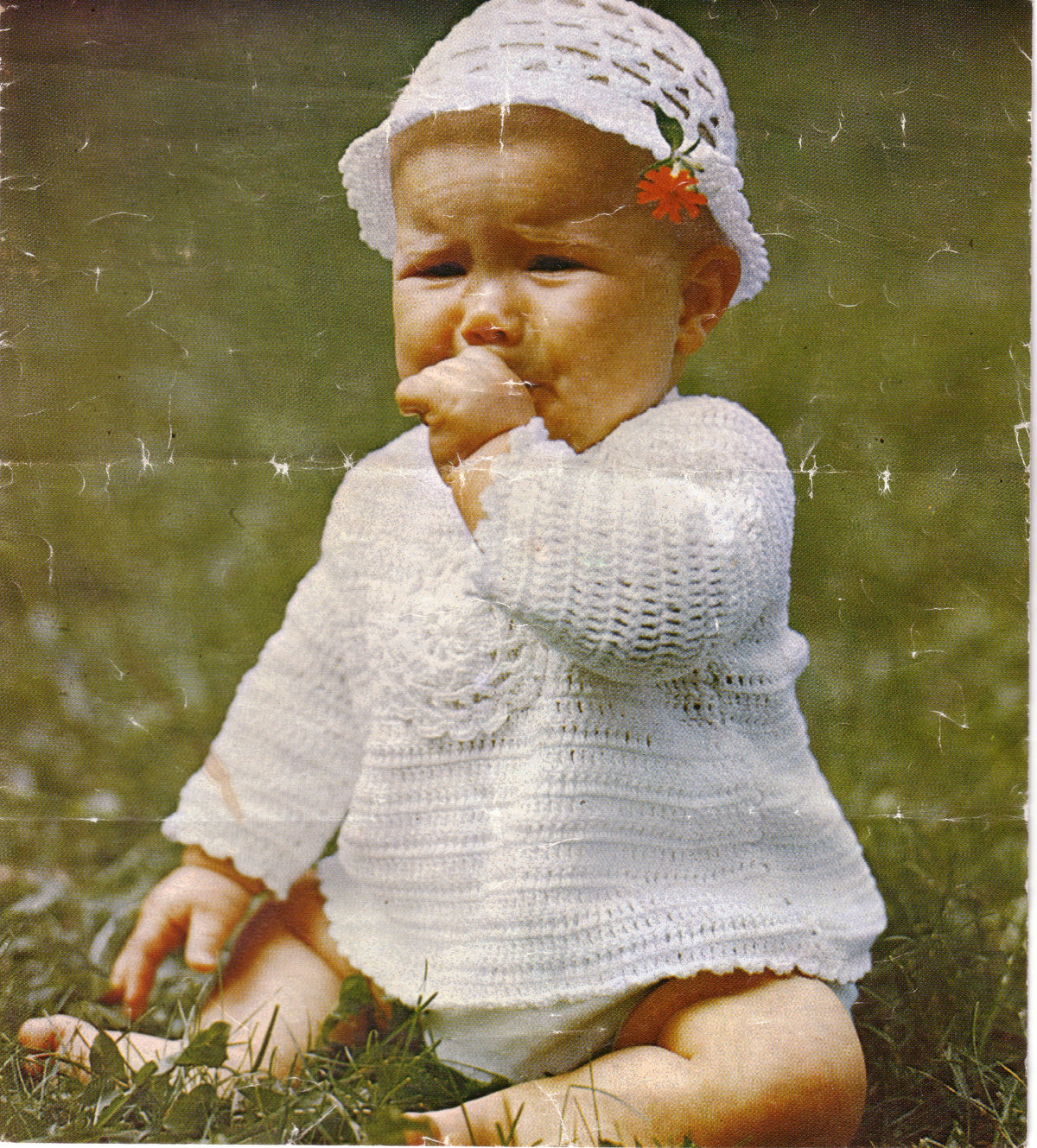 Crochet Pattern- Baby smock dress with beanie hat in DK 8 ply 18-22 CHEST