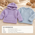Children's Oversize Hooded Sweater Knitting Pattern: Easy V-Neck Jumper With Pocket (PDF Download)