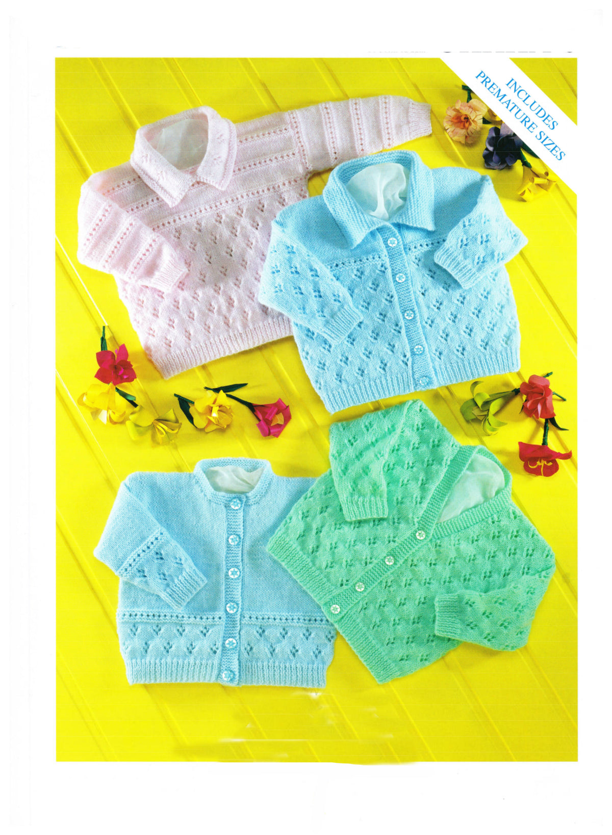 Baby Cardigans & Sweater Knitting Pattern 4 Ply Premature–2 Years PDF