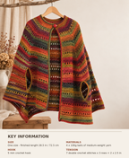 Woman's Crochet Textured Cape (One size)  Medium Worsted 4# Crochet Pattern PDF Download