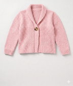 Little Girls Jacket Knitting Pattern – Easy Knit Collar Cardigan (PDF Download)