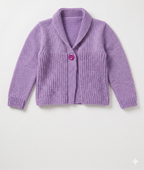 Little Girls Jacket Knitting Pattern – Easy Knit Collar Cardigan (PDF Download)