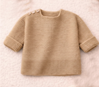 Beginner Garter Stitch sweater  Knitting Pattern – Button Shoulder, 4ply