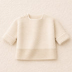 Beginner Garter Stitch sweater  Knitting Pattern – Button Shoulder, 4ply