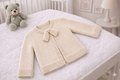 Girls Garter Stitch Yoked Bow Sweater Jumper -  Birth- 3 Years DK 8 Ply Light Worsted Knitting Pattern PDF download- Knitted flat to yoke (Copy)